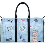 Dogo Unisex Vegan Deri Mavi Seyahat Çantası - Ready To Travel Tasarım - STN - Multi