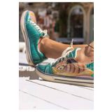 Dogo Vegan Deri Yeşil You Are A Sleepy Red Panda Tasarım Kadın Sneakers
