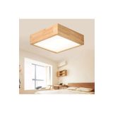 DOGOWOODS Ahşap Çerçeve Tavan Led Aydınlatma Avize 30*30 cm Salon Yatak Odası Mutfak 3000k Gün Işığı Kare