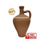 Doğru El Yapımı Terleyen Küçük Boy Su Testisi 1,5lt / Toprak Bardak Hediyeli