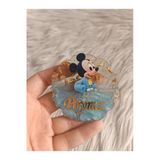 Doğrukan Hediyelik 10 Adet Mavi Oturan Mickey Mouse Mavi Epoksili Magnet Yenidoğan Hediyelikler