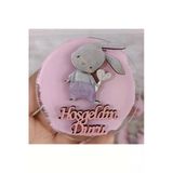 Doğrukan Hediyelik 10 Adet Pembe Tulumlu Tavşan Figirlü Yenidoğan Doğum Günü Hediyelik Magnet