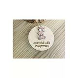 Doğrukan Hediyelik Kahverengi Balonlu Ayıcıklı Ahşap Taban Figürlü Yenidoğan Doğum Günü Hediyelik Magnet(10 Adet)