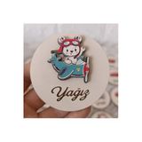 Doğrukan Hediyelik Unisex Uçakta Ayıcık Ahşap Figürlü Yenidoğan Doğum Günü Magnet Hediyelik(10 Adet)