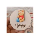 Doğrukan Hediyelik Winnie The Pooh Figürlü Ahşap Yenidoğan Doğum Günü Hediyelik Magnet(10 Adet)