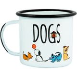 Dogs Köpekler Tekli Çelik Üzeri Emaye Kaplama Kupa 350 ml
