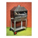 doğu 70X40 DAVLUMBAZLI 2 TEKERLEKLİ BARBEKÜ KROM MANGAL