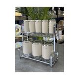 Doğudeko Arlo Koleksiyon 9 Parça Metal Cam Standlı Baharat Takımı Cream