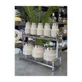 Doğudeko Colt Koleksiyon 9 Parça Metal Cam Standlı Baharat Takımı Cream