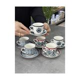 Doğudeko Lüx Porselen Vintage 6 Lı Fincan Takımı