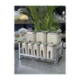 Doğudeko Rex Koleksiyon 9 Parça Metal Cam Standlı Baharat Takımı Silver