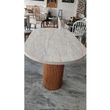 DOĞUKAN HOME traverten oval masa