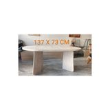 DOĞUKAN HOME TRAVERTEN OVAL MUTFAK MASASI
