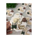 Doğum Günü Bebek Magneti Hediyeliği Tavşan Desenli 20 Adet Yeşil MRH0237