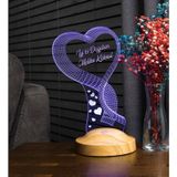 Doğum Günü Kalp Hediyesi Kişiye Özel 3D Led Lamba Gece Lambası
