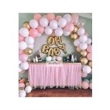 Doğum Günü Makaron Balon Zinciri (Krom Gold, Pembe, Pastel Beyaz)