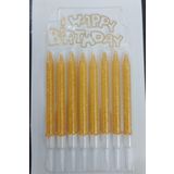 Doğum Günü Mumları, Doğum Günü Partisi Pasta Süslemeleri Için 8 Li Simli Gold Pasta Mumları, 78785400107