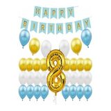 Doğum Günü Numarası Balonlar Parti Süslemeleri Mutlu Doğum Günü, 8 546145641561456