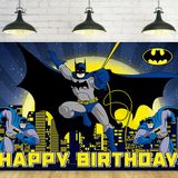 Doğum Günü Partisi Süslemeleri için Yarasa Kahramanı Arka Planı Bebek Duş Partisi için Mavi Batman Arka Planı Parti Kek Masa Süslemeleri Malzemeleri Süper Kahraman Temalı Afiş 5x3ft