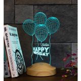 Doğum Günü Temalı Üç Boyutlu Balonlar Happy Birthday Hediyesi Kişiye Özel Led Lamba