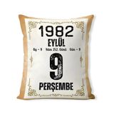 Doğum Günü Yıldönümü Hediyesi Takvim Yaprağı Hediyelik Dekoratif Yastık Kırlent 40x28cm Dolgulu