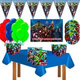 Doğumgünüparti Avengers Afişli Yenilmezler 8 Kişilik Doğum Günü Parti Süsleri Malzemeleri Seti Lüxavengers1