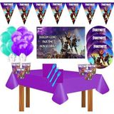 Doğumgünüparti Fortnite Afişli Doğum Günü Parti Malzemeleri Süsleri Süsleme Seti 8 Kişilik Fort