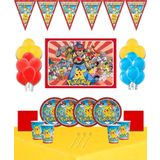 Doğumgünüparti Pokemon Pikachu Afişli 32 Kişilik Doğum Günü Parti Süsleri Malzemeleri Seti
