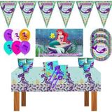 Doğumgünüparti Sparkle Girl Afişli Ariel Deniz Kızı Doğum Günü Süsleri Süsleme Seti 16 Kişilik Arielüx
