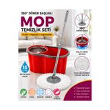 Doğuş Banyo 360° Döner Başlıklı Mikrofiber Mop Temizlik Seti - Sıkma Sepetli Kovalı Temizlik Mopu