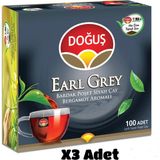 Doğuş Early Grey Bardak Poşet Çay 100'LÜ 200GR x 3 Adet - 600gr
