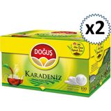 Doğuş Karadeniz Demlik Poşet Çay 100'lü x 2 Paket 200 Adet Sade İçerik ile Lezzetli Demleme
