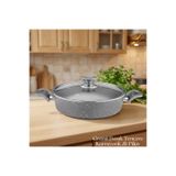 Doğuş Mutfak 24 Cm Granit Karnıyarık & Pilav Tenceresi Cam Kapak - Gri