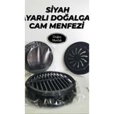 Doğuş Mutfak Ayarlı Cam Menfezi Doğalgaz Menfez Kapağı Siyah