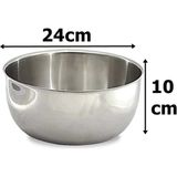 Doğuş Mutfak Paslanmaz Çelik Karıştırma Kabı 24CM 3,5 Litre Çırpma Yoğurma Hamur Salata Pişirme Kasesi - 1 ADET - Gri
