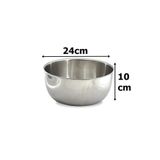 Doğuş Mutfak Paslanmaz Çelik Karıştırma Kabı 24cm 3,5 Litre Çırpma Yoğurma Hamur Salata Pişirme Kasesi