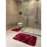 Doğuş Peluş Halı Batik Tavşan Fuşya Kaymaz Tabanlı 2'li Banyo Halısı Seti