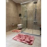 Doğuş Peluş Halı Batik Tavşan Somon Kaymaz Tabanlı 2'li Banyo Halısı Seti