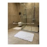 Doğuş Peluş Halı Tavşan Beyaz Kaymaz Tabanlı 2'li Banyo Halısı Seti