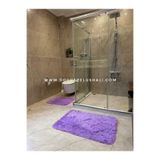 Doğuş Peluş Halı Tavşan Lila Kaymaz Tabanlı 2'li Banyo Halısı Seti