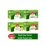 Doğuş Yeşil Çay Serisi 20'li x 4 Adet (Sade, Bergamotlu, limonlu, Tarçınlı Karanfilli)