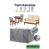 Dokaca Gri 160X100X80 Bahçe Mobilya Örtüsü, Dış Mekan Mobilya Koruma Örtüsü