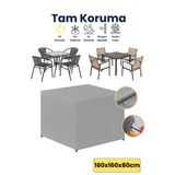 dokaca Gri 160x160x80 Bahçe Mobilya Örtüsü, Dış Mekan Mobilya Koruma Örtüsü