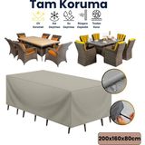 Dokaca Gri 200X160X80 Dış Mekan Mobilya Koruma Örtüsü Bahçe Mobilya Örtüsü Su ve Toz Geçirmez