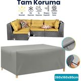 Dokaca Gri 260X160X80 Dış Mekan Mobilya Koruma Örtüsü Bahçe Mobilya Örtüsü Su ve Toz Geçirmez