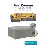 dokaca Gri 260x160x80 Dış Mekan Mobilya Koruma Örtüsü, Bahçe Mobilya Örtüsü