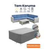 dokaca Gri 300x160x80 Dış Mekan Mobilya Koruma Örtüsü, Bahçe Mobilya Örtüsü