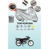 Dokaca Gri Arka Çanta Uyumlu Arora Ar 100-8 Klasik Tel Uyumlu Motor Brandası, Koruyucu Örtü