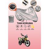 Dokaca Gri Arka Çanta Uyumlu Arora CR250 Uyumlu Motor Brandası, Koruyucu Örtü