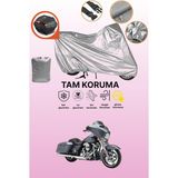 Dokaca Gri Arka Çanta Uyumlu Harley-Davidson Flhx Street Glide Uyumlu Motor Brandası, Koruyucu Örtü